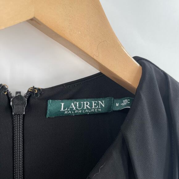 LAUREN RALPH LAUREN Top Size Medium Asymmetrical Layered Ruched Evening Dressy - Picture 3 of 10